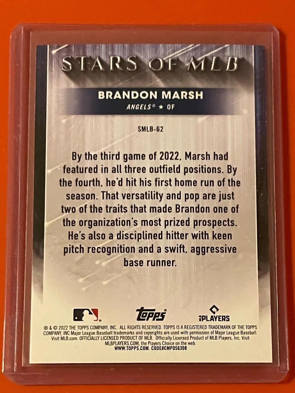 Brandon Marsh #SMLB-62 [Rookie]  2022 Topps Stars Of MLB Baseball Trading Card